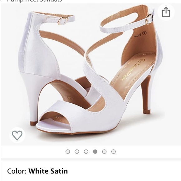 NIB Dream pairs white satin Nile heels size 7 - Picture 3 of 10